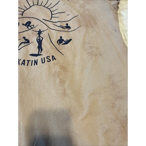 Katin Men’s Beige Pink Distressed Party Wave Short Sleeve T Shirt Large - Picture 5 of 7